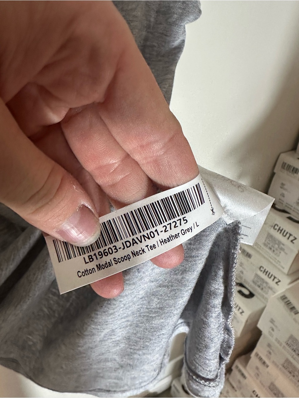 NWOT Quince cotton modal scoop neck tee heather grey large - Picture 5 of 5